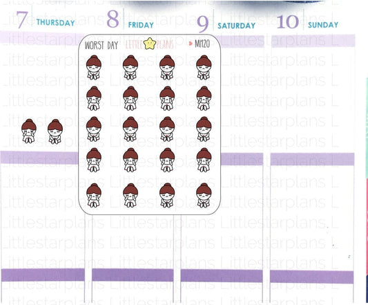 Having a Bad Day Planner Stickers | Mimi - Littlestarplans