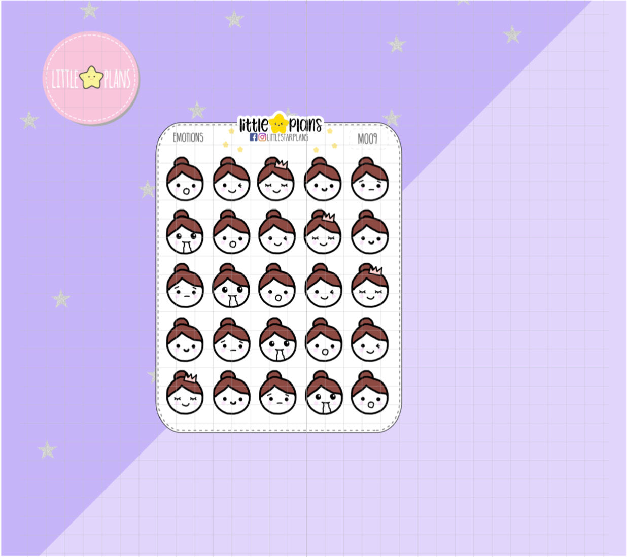 Different Mimi Emotions, Expressions Planner Stickers | Mimi - Littlestarplans