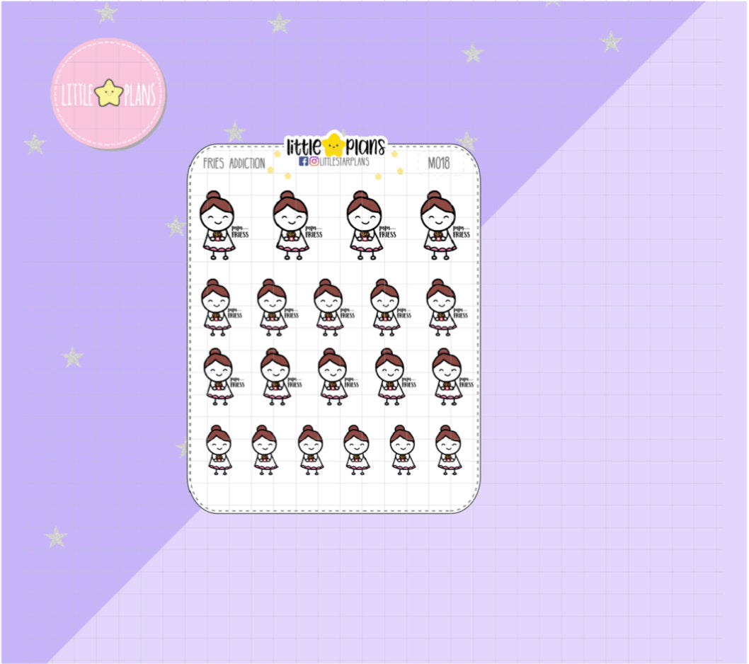 Food - Love Fries! Junk Food, Fries Addiction Planner Stickers | Mimi - Littlestarplans