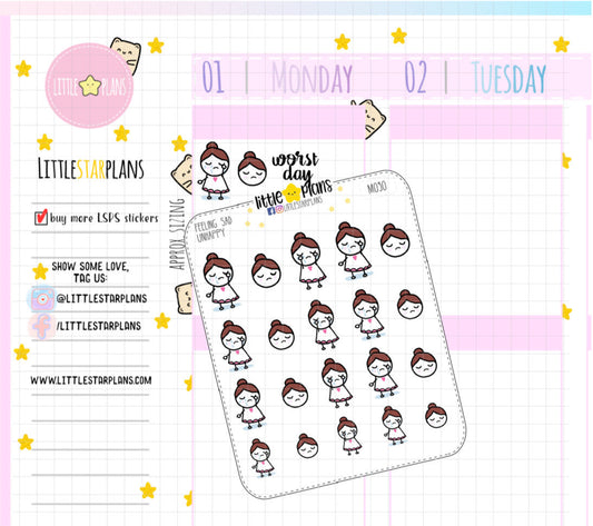 Emotions - Sad, Unhappy Planner Stickers V1 (M030) - Littlestarplans