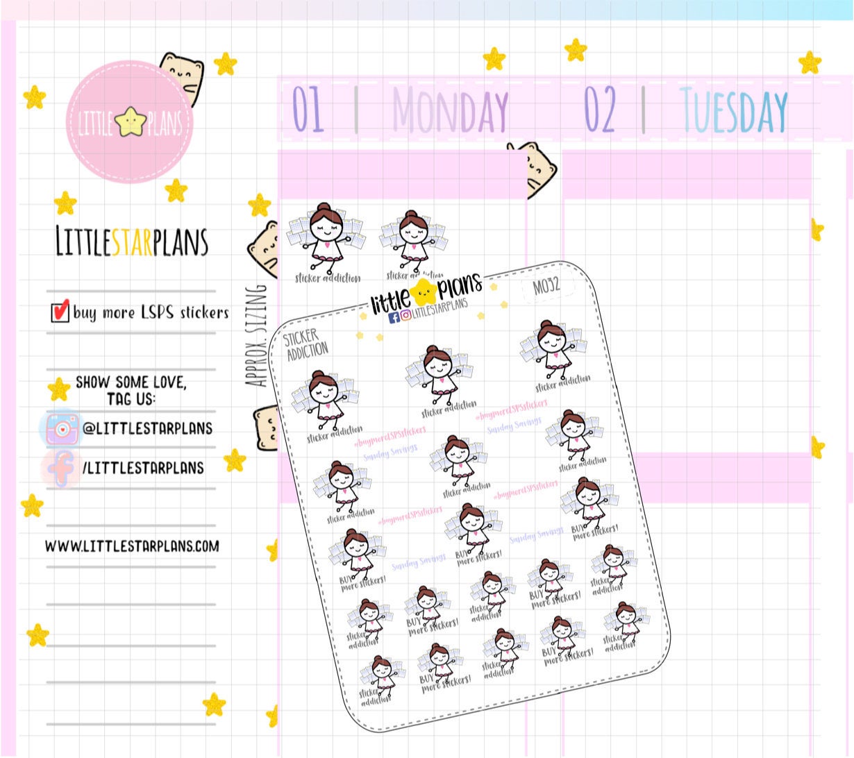 Buy More Stickers, Planner Addiction 'Got Real' Planner Stickers | Mimi Stickers - Littlestarplans