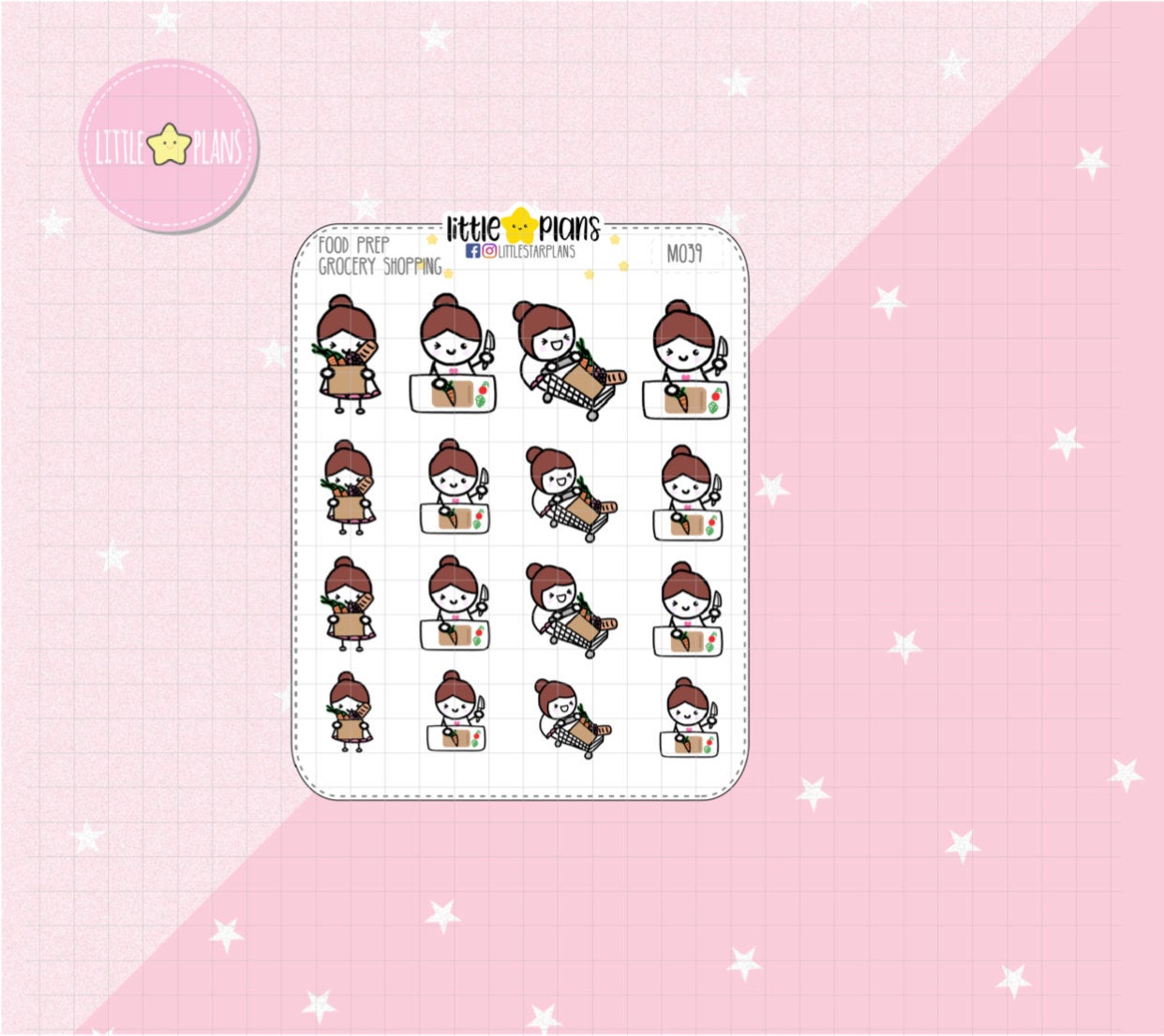 Activity - Buy More Food, Cooking, Food Preparation, Grocery Shopping Planner Stickers - Littlestarplans