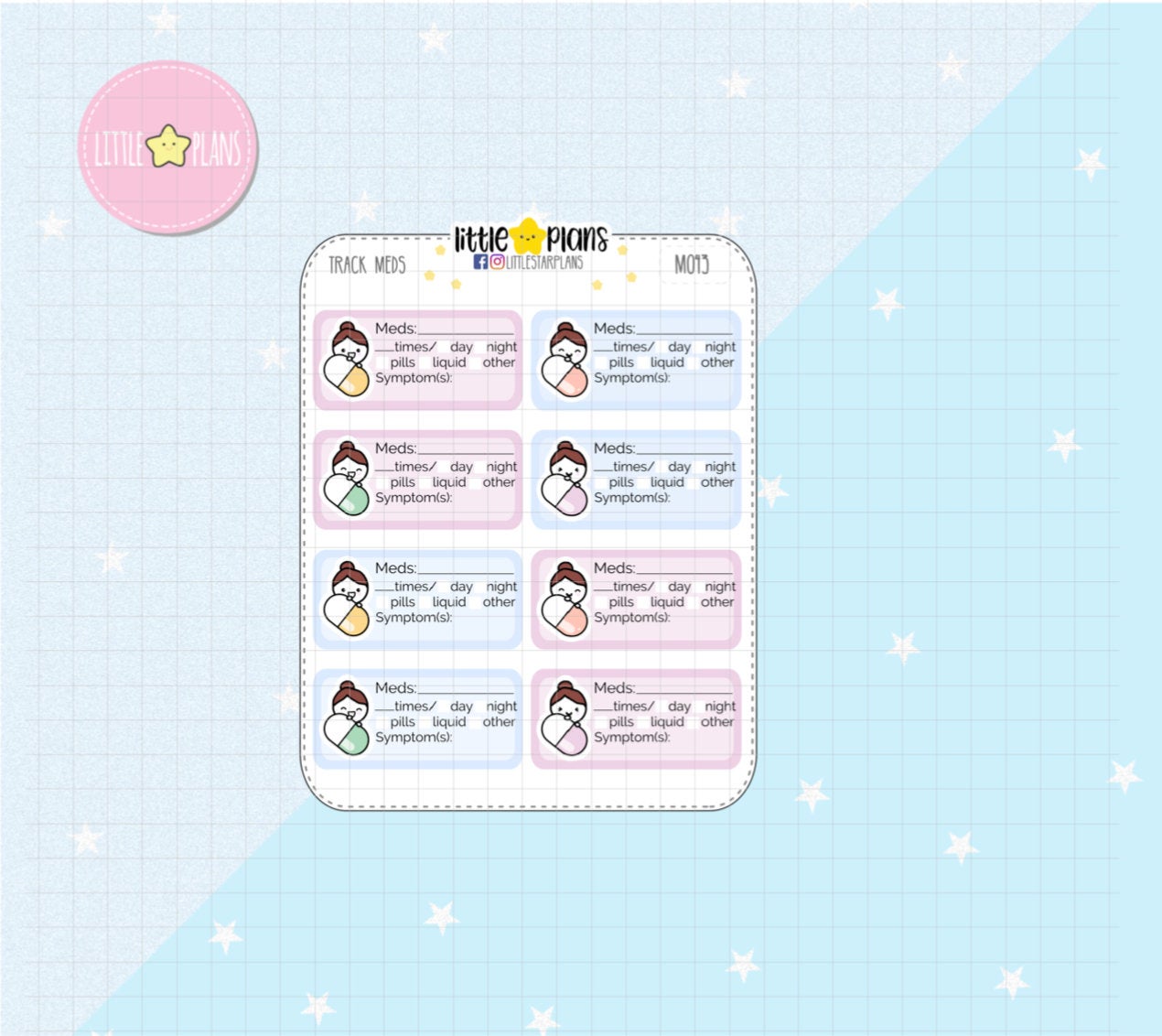 Take Medication Reminder, Medication Tracker, Daily Medication Tracker PT.3 Planner Stickers | Mimi Stickers - Littlestarplans