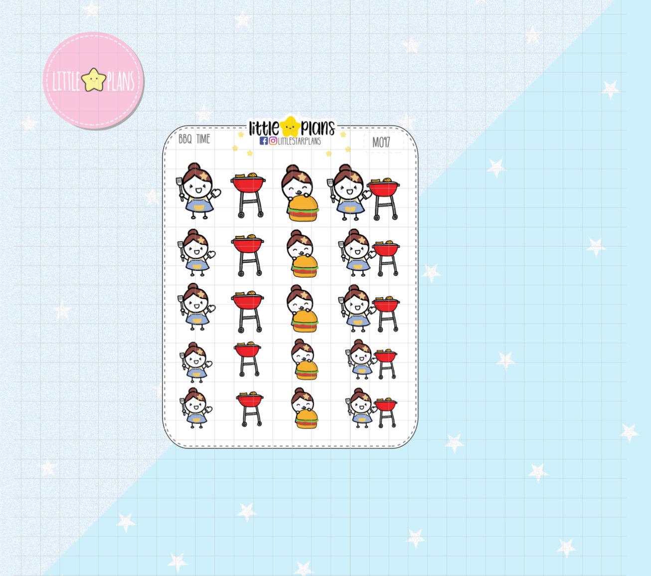BBQ, Summer Vibe, Summer Party, Burger, Food Planner Stickers | Mimi - Littlestarplans