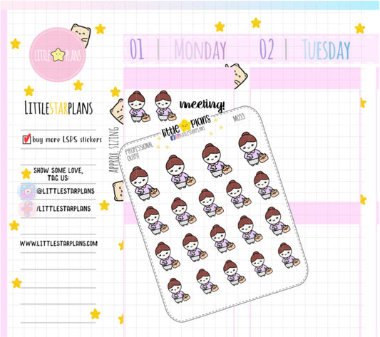 Dressed Up Professional Outfit | Hand Drawn Work Planner Stickers | Fits in Erin Condren LifePlannerTM | Mimi - Littlestarplans