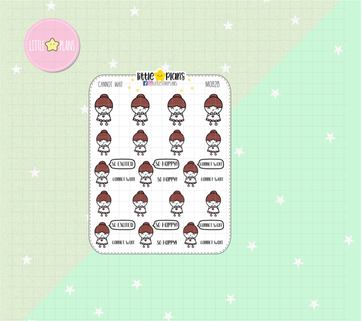 So excited, Cannot Wait, So Happy Planner Stickers | Mimi - Littlestarplans