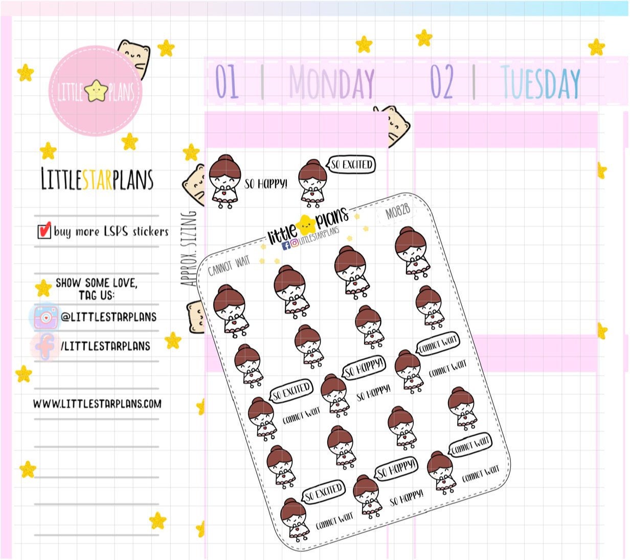 So excited, Cannot Wait, So Happy Planner Stickers | Mimi - Littlestarplans