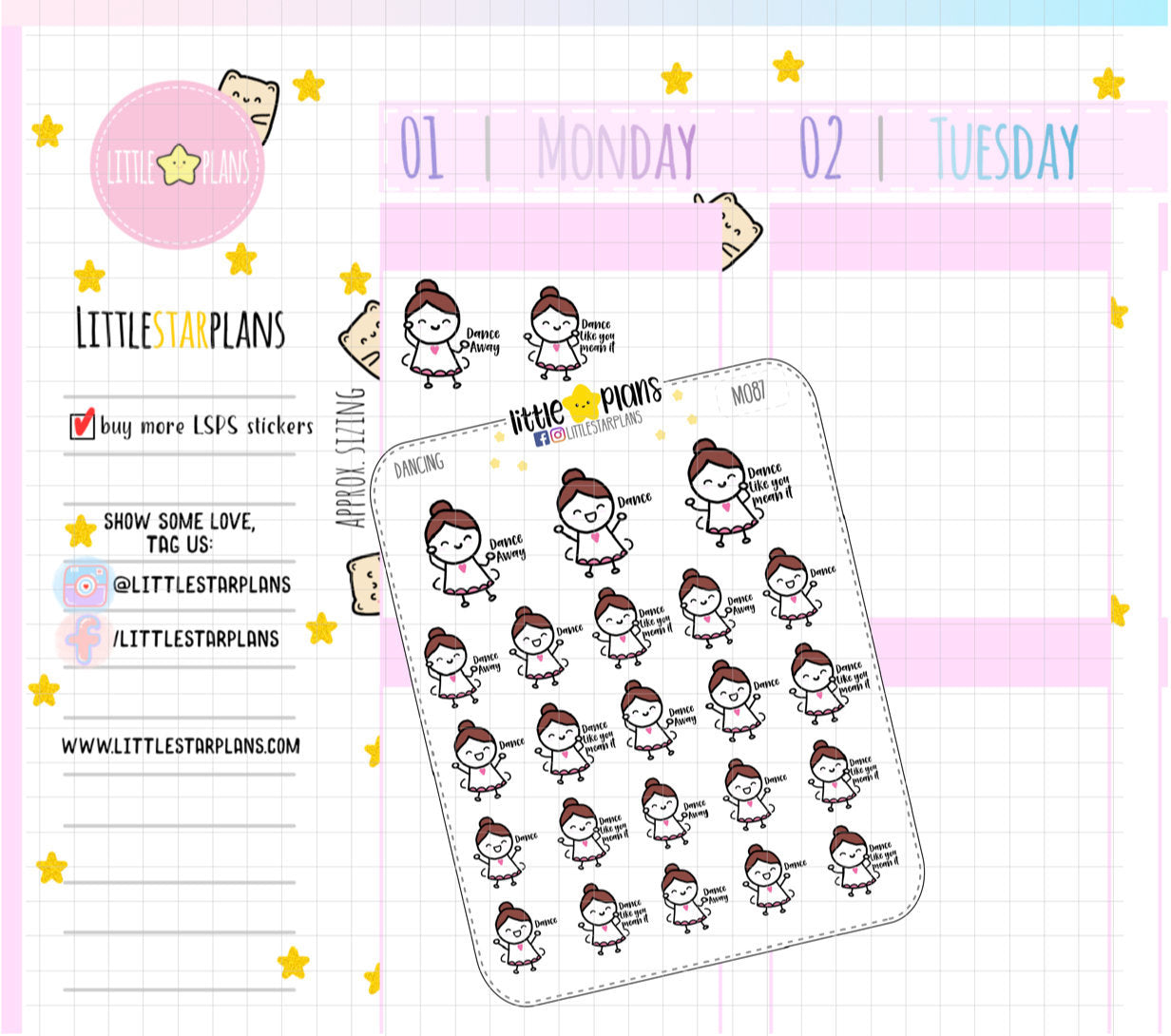 Dancing Mimi Planner Stickers - Littlestarplans