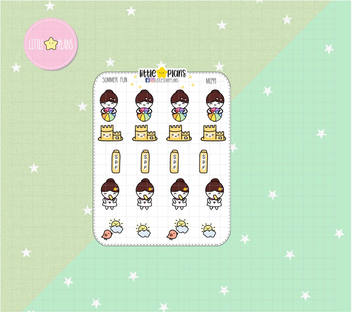Summer Fun, Beach | Mimi Planner Stickers - Littlestarplans