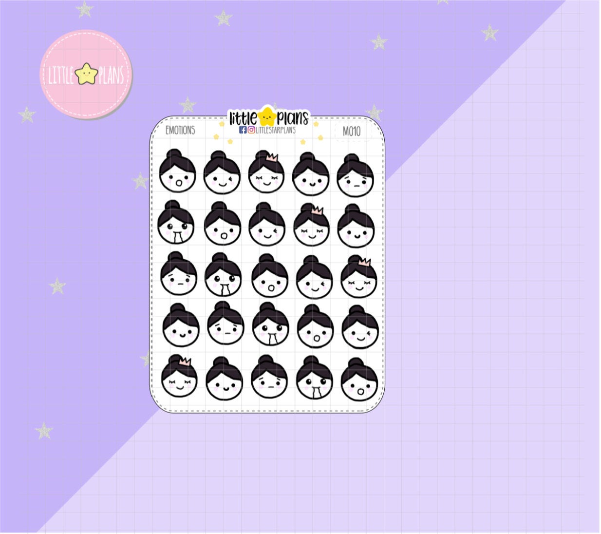 Different Mimi Emotions, Expressions Planner Stickers | Mimi - Littlestarplans