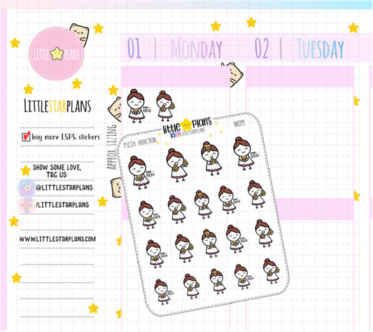 Food - Pizza Lover, Love Pizza, Junk Food, Fries Addiction Planner Stickers | Mimi - Littlestarplans