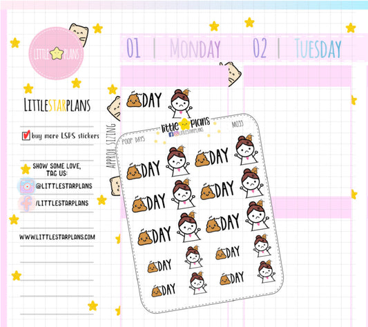 Poop Day, Unpleasant Day, bad day, One of Those Days Planner Stickers | Mimi Stickers - Littlestarplans