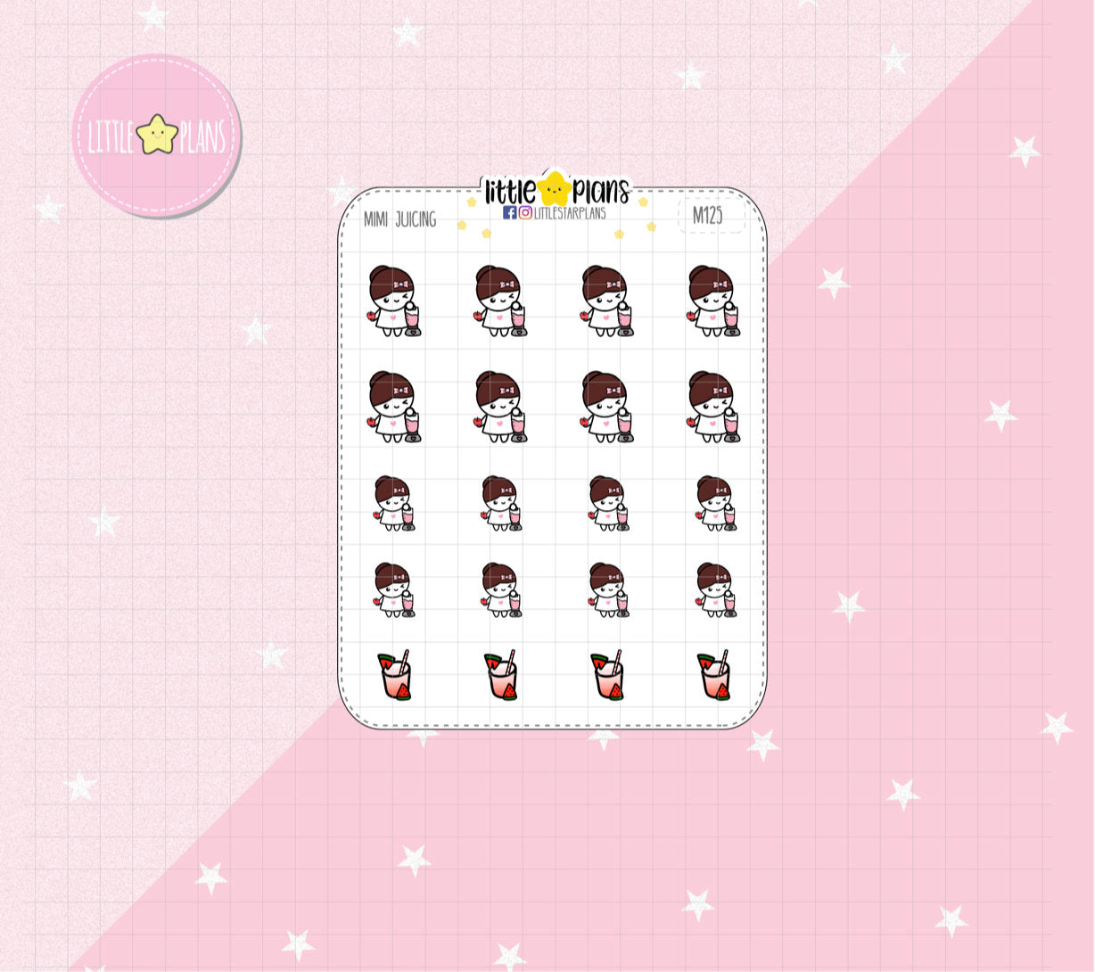 Make a Smoothie Summer Drinks, Fruit Juicing Planner Stickers | Hand Drawn Planner Stickers | Mimi - Littlestarplans