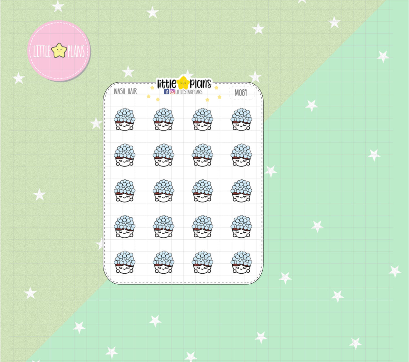 Mimi - Me Time, Wash Hair, Shower Planner Stickers - Littlestarplans