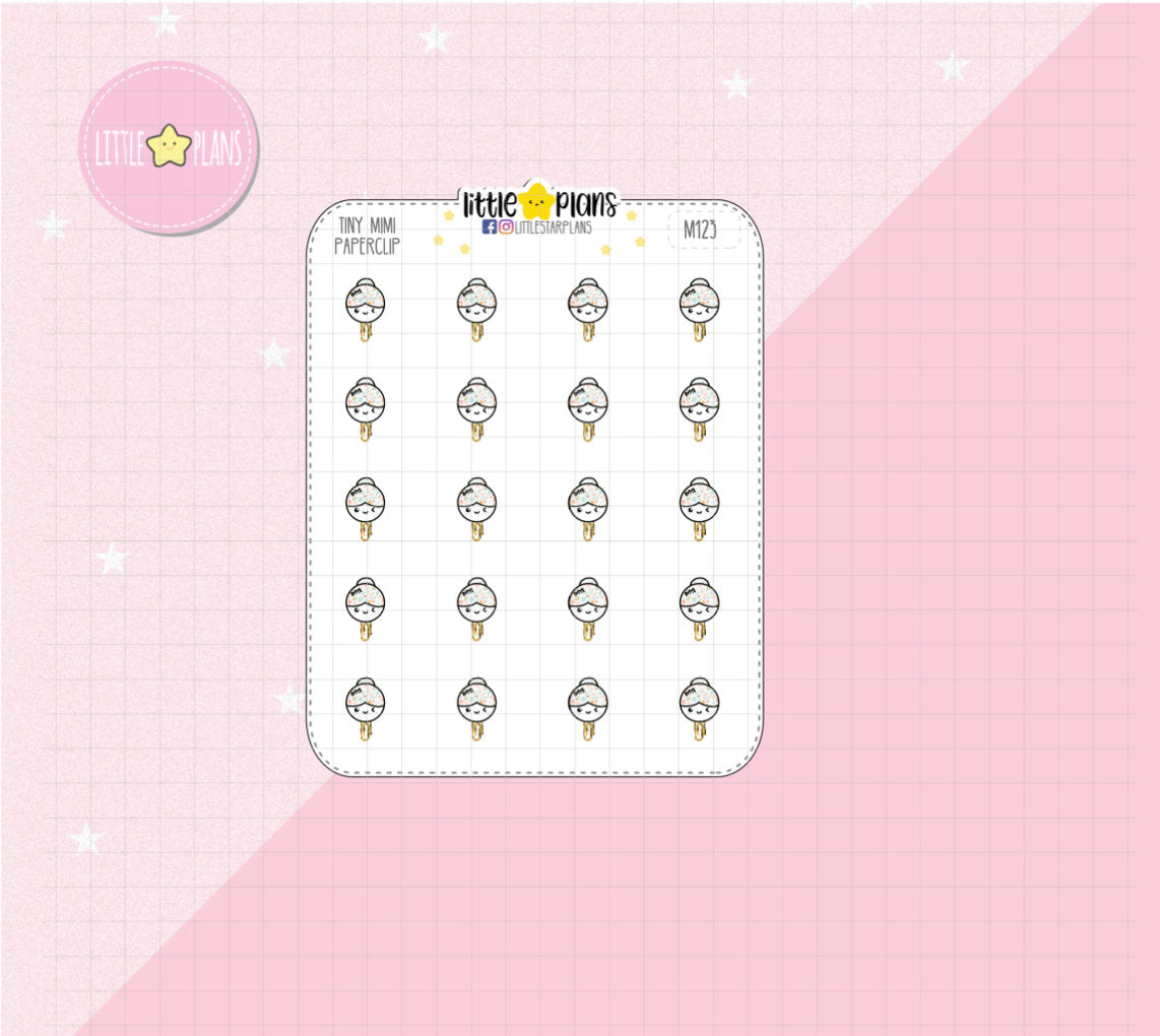 Small or Tiny Mimi  - Paperclip, Flag Important Events Planner Stickers - Littlestarplans