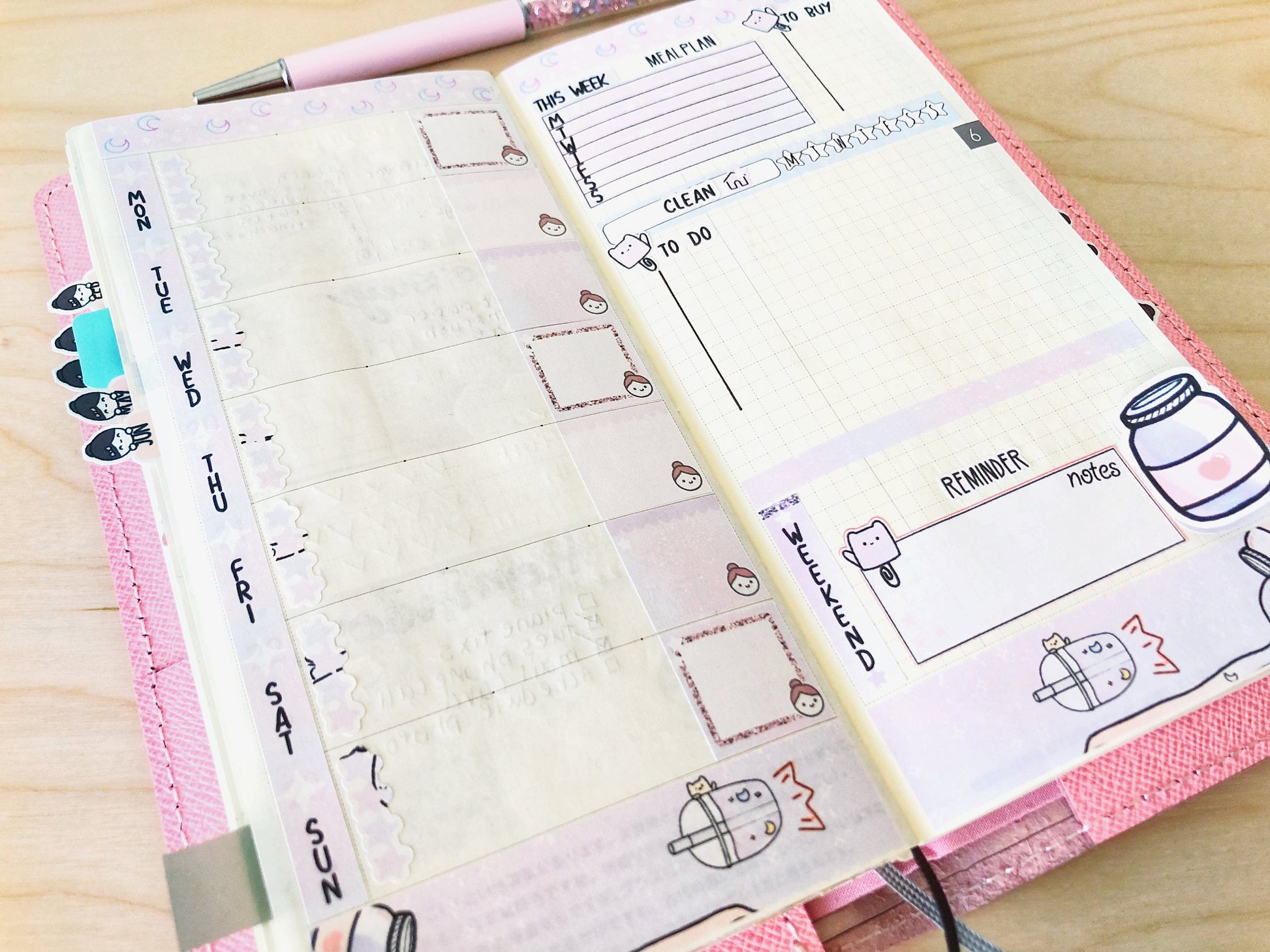 Littlestarplans' Hand-Drawn Magical Hobonichi Weeks Planner Sticker Kit - Littlestarplans