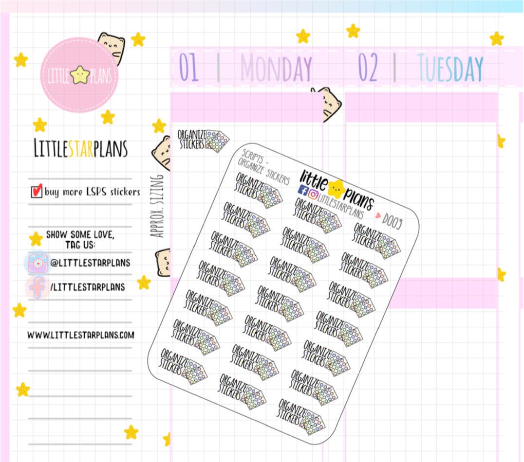 Small and Cute Organize Sticker - Littlestarplans