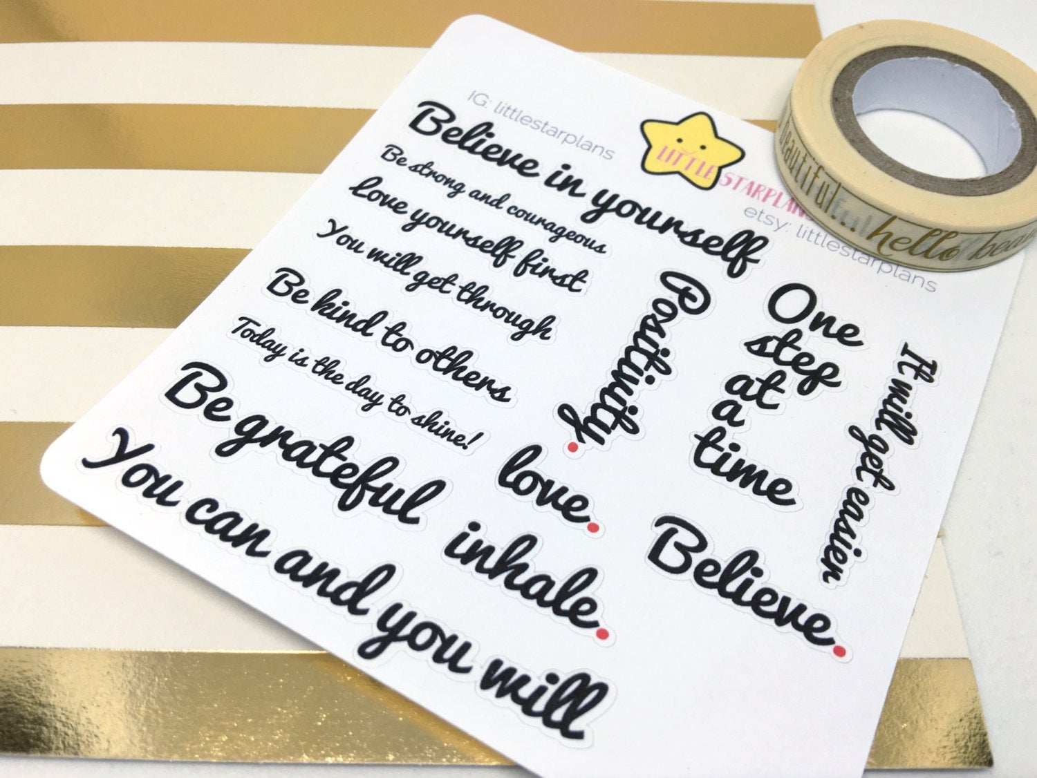 Motivation for Success Quotes, Go Getter Planner Stickers fits Happy Planners, Erin Condren, A5 Planner - Littlestarplans