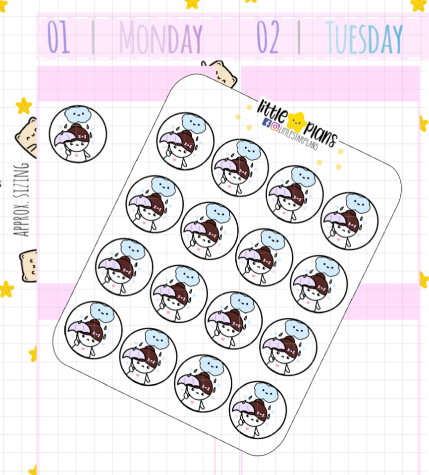 Mimi Weather V2 Planner Stickers - Littlestarplans